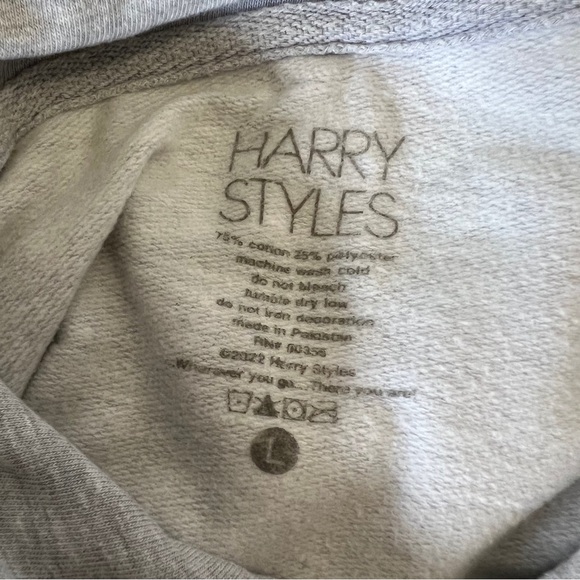 Harry Styles NWOT  Harrys House Grey Love On Tour Sweatshirt Hoodie Size L - Picture 5 of 5